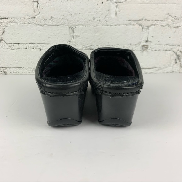 Dansko Hattie Slip On Black Leather Scallop Floral Heeled Clog 42 - Picture 7 of 14